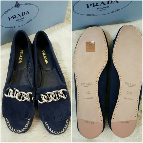 🍒NIB🍒 AUTHENTIC PRADA SUEDE LOAFERS - Picture 2 of 4